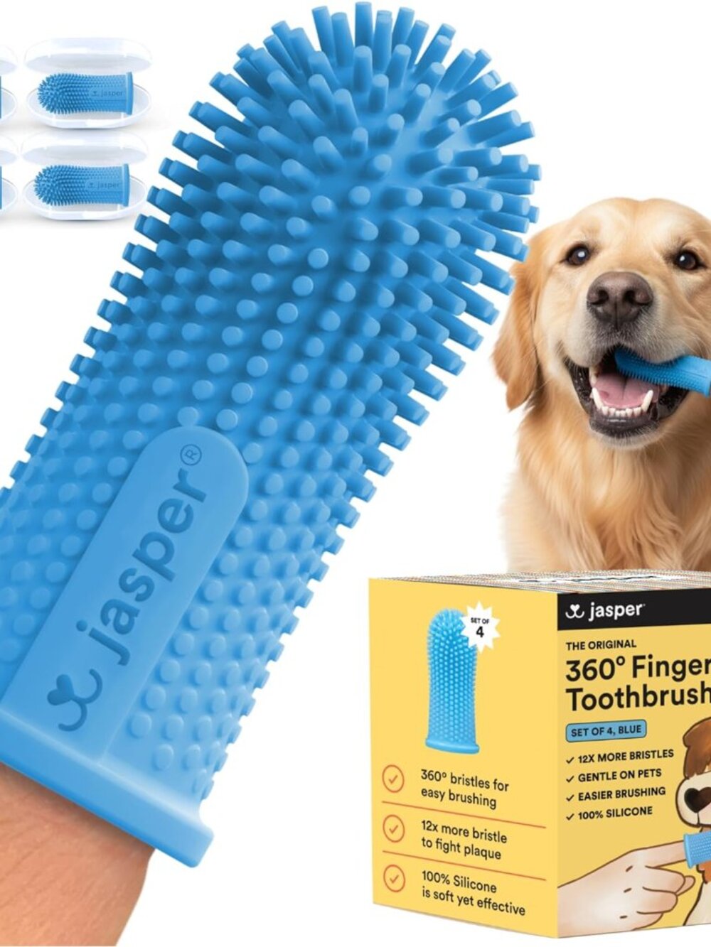 Dog Toothbrush, 360 Degree Dog Tooth Brushing Kit, Cat Toothbrush, Canine Dental